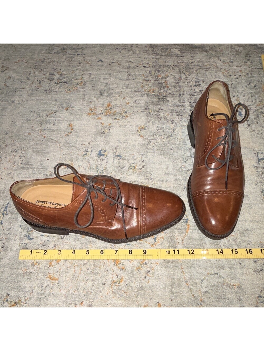 Johnston & Murphy Brown Leather Lace-Up Cap Toe Oxford Shoes 8M 59 1350C